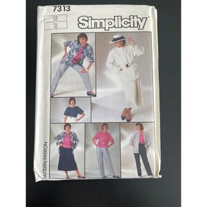 00465 - Simplicity 7313‎ VTG Women Misses Size 12 EU 40 Wardrobe Sewing Pattern